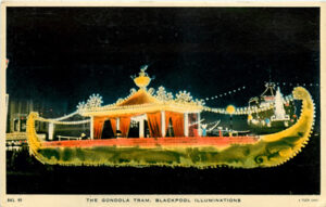 35mm Slide 1970's Blackpool Illuminations ocean Liner  Tram 